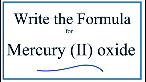 Mercury 2 oxide decomposition formula | inchem