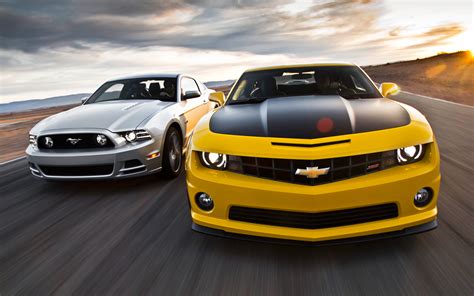 Camaro vs Mustang - HD wallpaper