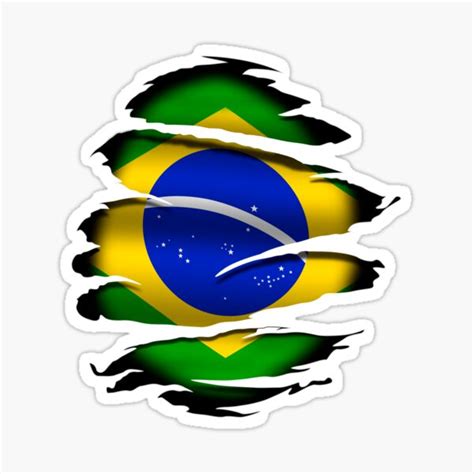 "Brazil - Brazil - Torn Flag - Tattoo" Sticker by WdiCreative | Redbubble