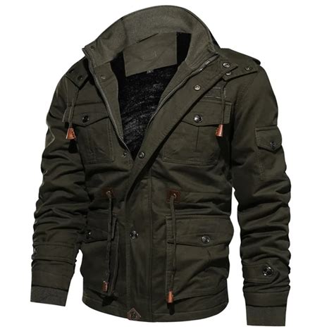 Winter Jacket Men Fleece Jackets Thick Warm Hooded Coat Thermal Thick Outerwear Male Military ...