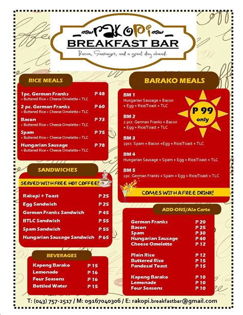 Rakopi Breakfast Bar | Lipa City