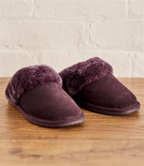 Plum | Womens Sheepskin Mule Slipper | WoolOvers UK