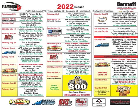 SCHEDULE | Flamboro Speedway