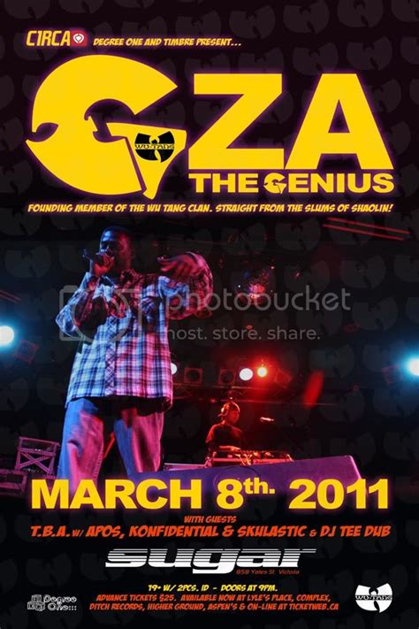 Degree One Events: GZA aka The Genius (WU TANG CLAN) at Sugar in Victoria.