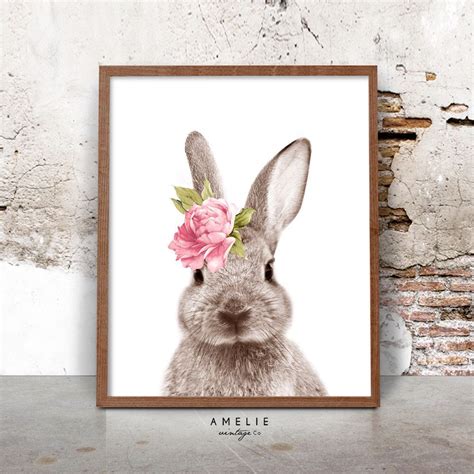 Bunny Rabbit Print Nursery Printable Wall Art Woodland | Etsy | Bunny nursery, Nursery wall art ...