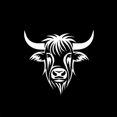 Highland Cow - Black and White Isolated Icon - Vector illustration 24148362 Vector Art at Vecteezy