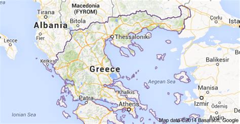 Greece Map of Greece, 2014, Google Maps Navigation/General Reference ...