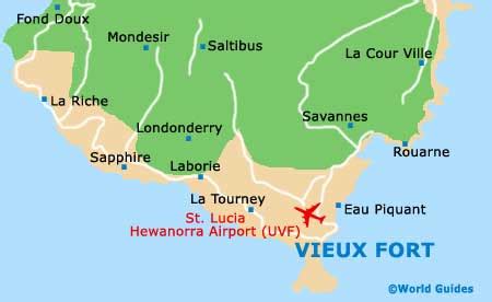 Map of St. Lucia Hewanorra Airport (UVF): Orientation and Maps for UVF Vieux-Fort Airport