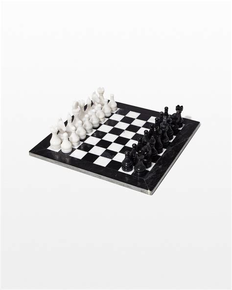 TA328 Knight Marble Chess Set Prop Rental - ACME Brooklyn