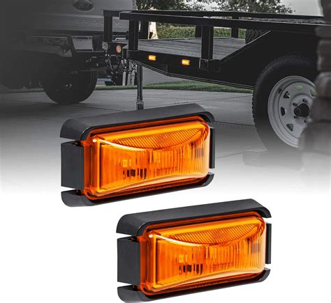 Amazon.com: 2pc 2.5" Amber LED Trailer Marker Light w/Black Bezel [DOT FMVSS 108] [SAE P2PC ...