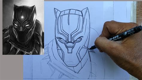 Black Panther Pencil Drawing Video Part 1 | Live Art Chennai - YouTube