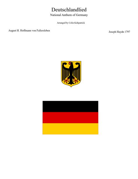 Deutschlandlied. National Anthem of Germany sheet music download free in PDF or MIDI