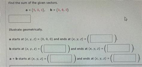 Solved Find the sum of the given vectors. | Chegg.com