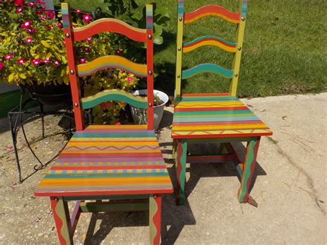 Hand painted Southwestern chairs from Sharonshomeaccents.com | Southwestern chairs, Southwestern ...