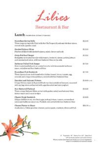 Lilies Restaurant Menu January 2018 – LUNCH – THE KOORALBYN VALLEY ...