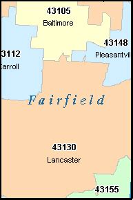 FAIRFIELD County, Ohio Digital ZIP Code Map