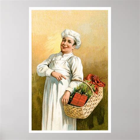 Lobster Chef Vintage Food Ad Art Poster | Zazzle