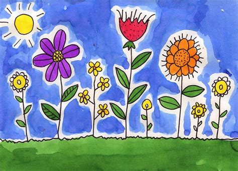 Art Projects for Kids: Flower Watercolor Painting (With images) | Spring art projects ...