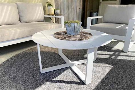 Stella Round Outdoor Coffee Table (White) - Outside Space