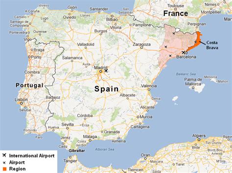 costa brava map - Recherche Google | Map of spain, Lisbon map, Map