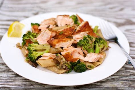 Salmon, Broccoli, and Mushroom Pasta Recipe