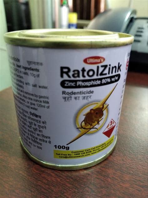 ultima zinc phosphide 80%w/w, 100 Gms, Ratol Zink at Rs 110/each in Chennai