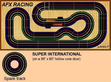 This design fits the AFX Super International set on a hollow core door and is just over on a 2.5 ...