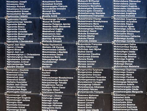 Names Wall Kigali Genocide Memorial Kigali Rwanda Stock Photo ...