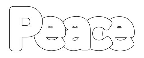 Peace Sign Printable Peace In Bubble Writing - Clip Art Library