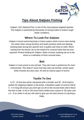 Tips About Galjoen Fishing - Juan Wolmarans - Big Catch Fishing Tackle