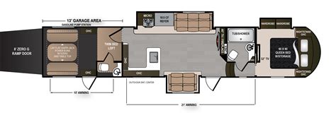 Voltage RV Floorplans and Pictures | Floor plans, 5th wheel toy hauler ...