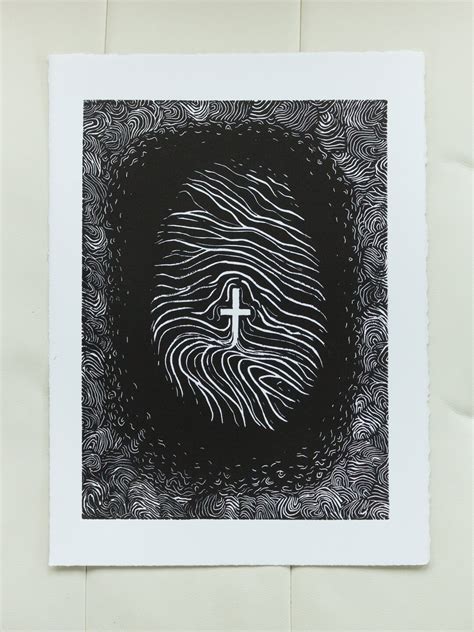 Identity in Christ Relief Print Linocut Faith Art Handmade - Etsy