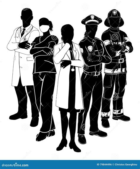 Doctor Nurse Character Vector Silhouette Medical Woman Staff Flat Design Hospital Team People ...