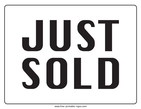 Printable Just Sold Sign – Free Printable Signs