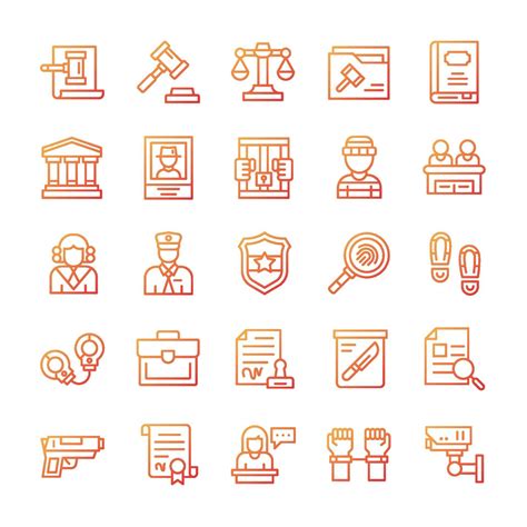 Set of Justice and Law icons with gradient style. 2294732 Vector Art at Vecteezy