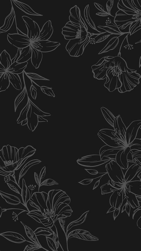 Black and Gray Flowers Digital Phone Wallpaper - Etsy in 2024 ...