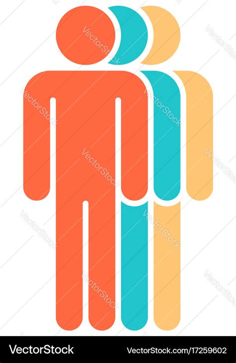 Three human sign people symbol Royalty Free Vector Image