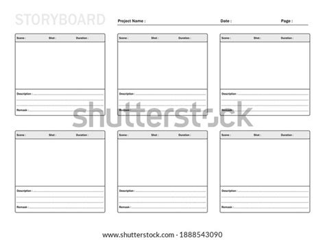 Storyboard Layout Template Film Animation On Stock Vector (Royalty Free) 1888543090 | Shutterstock