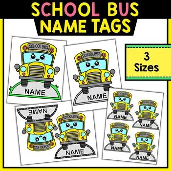 School Bus Name Tags | Editable Classroom Decor | Back to School