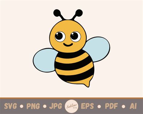 Bee SVG Cutting Files for Cricut, Silhouette Svg, Png, Jpg, Eps, Ai ...