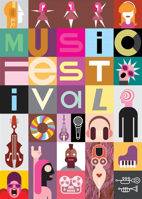 Music Festival Collage 10920338 Vector Art at Vecteezy