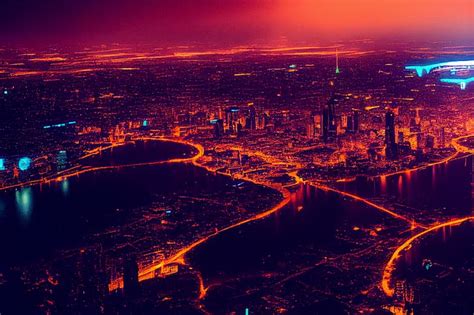 HD wallpaper: AI art, cyberpunk, city, night, aerial view | Wallpaper Flare