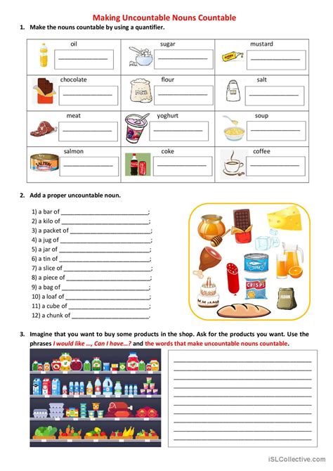 Making Uncountable Nouns Countable English Esl Worksheets For | SexiezPix Web Porn