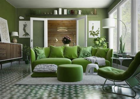 A simple and great way of creating a fresh interior design is by using the color… | Green ...