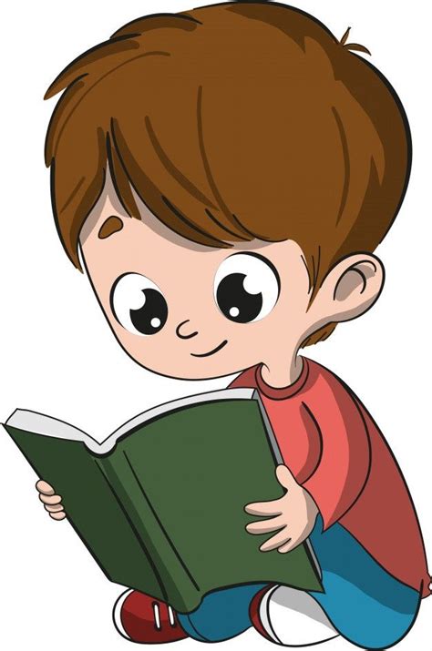 Niño De Dibujos Animados Leyendo Un Libro Vector Premium Caricatura | Images and Photos finder