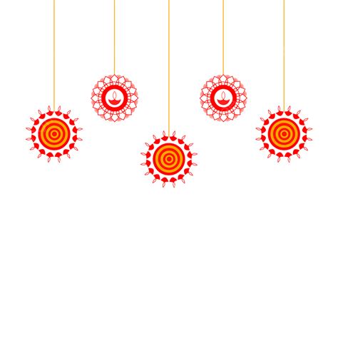 Diwali Festival Decorations Frame With Hanging Art Vector Hd Psd Images Free, Hanging, Diya ...