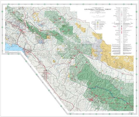 Los Padres National Forest Visitor Map (Central) by US Forest Service ...