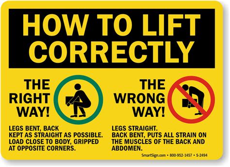 Lifting Sign with Graphic & Instructions, SKU: S-2494 - MySafetySign.com