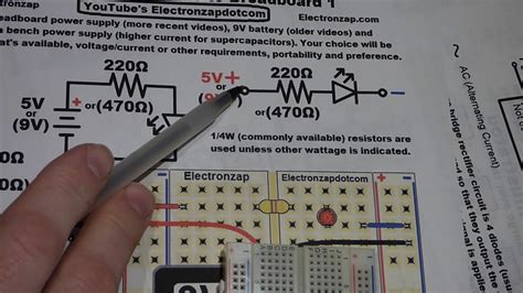 Electronics schematic to breadboard 1 basic breadboard use by ...