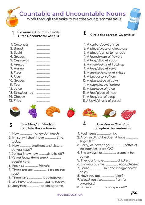 Activities To Teach Countable And Uncountable Nouns Letter Worksheets | The Best Porn Website